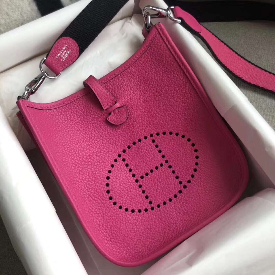 Hermes Evelyne 16 Amazone TPM Shoulder Bag In Rose Pink Clemence Leather